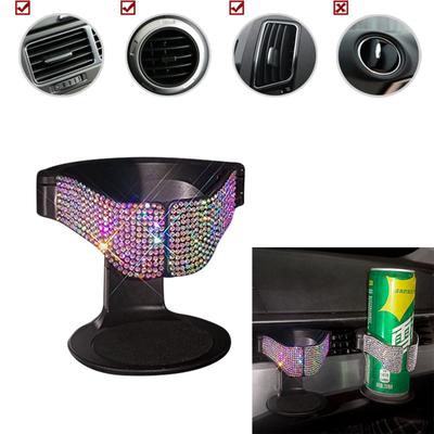 In-car Air Vent With Diamond Cup Holder Bling Rhinestone Drink Holder Auto Vent Clamp Clip for Car Water Bottle Ashtray Bracket