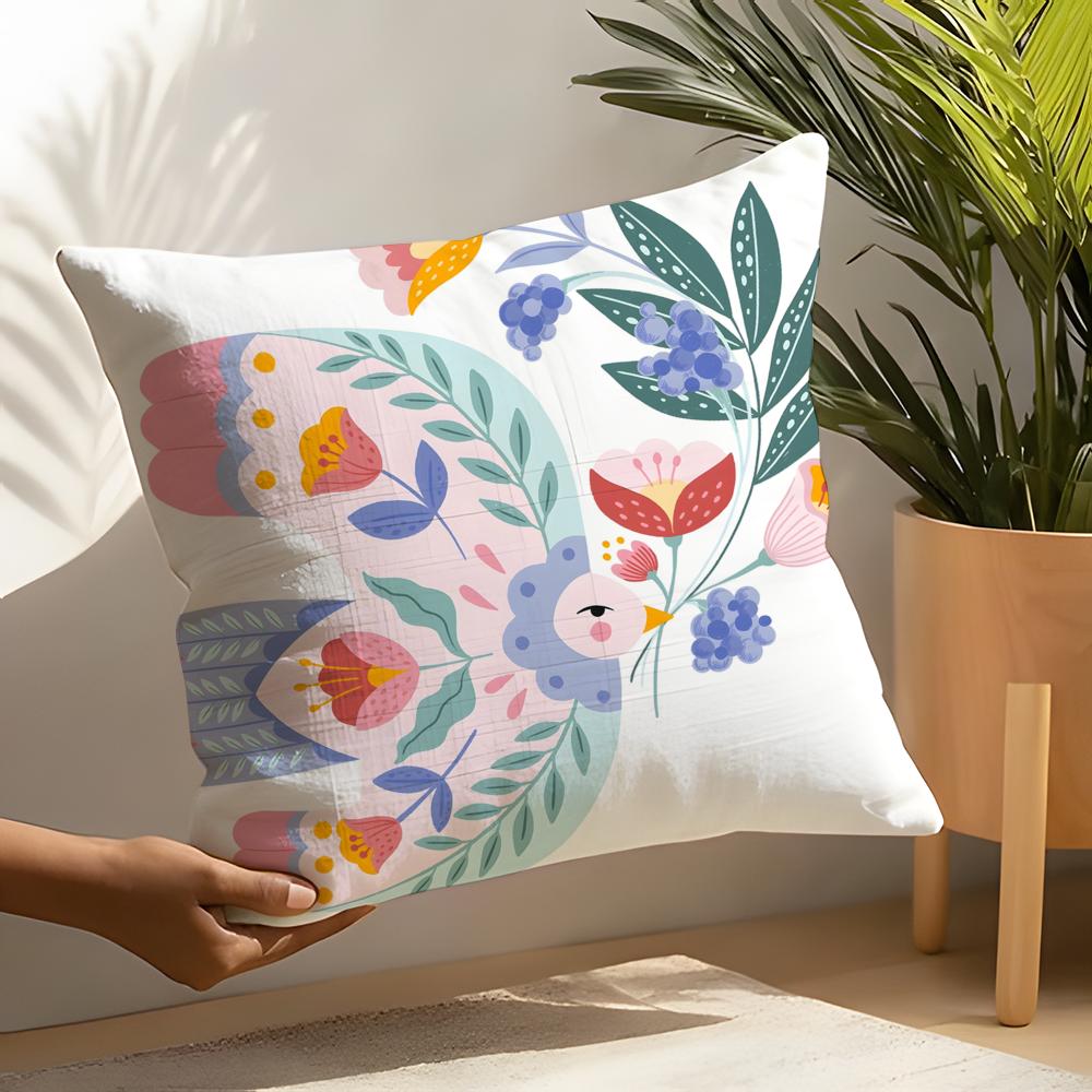 3 Blue Bird Home Decor Print Pillow Case Home Living Room Decoration Linen Pillowcover Pillow Cases Cushion Cover