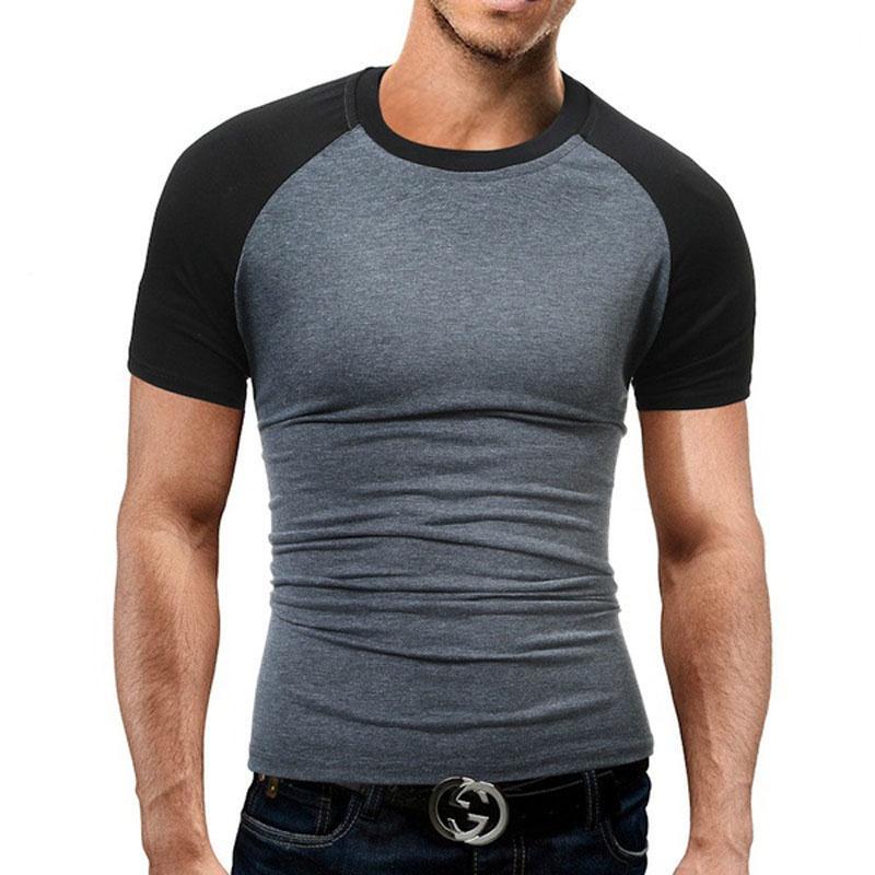 Premium Quality Men's Summer O-neck Short Sleeves Camo Stitching Color T-shirt For Effortless Style