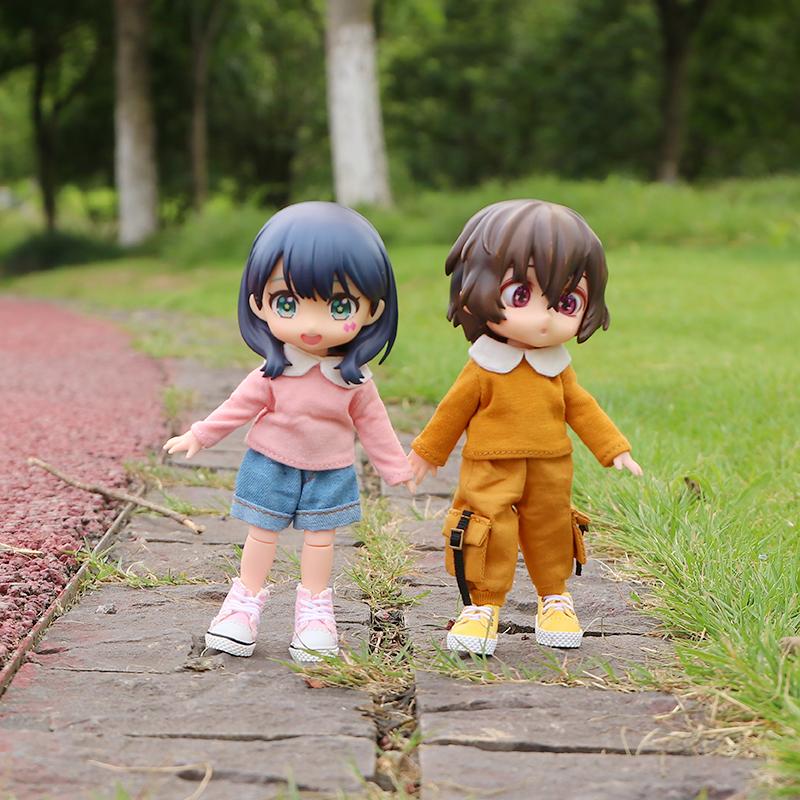 Yeni ob11 bebek kıyafetleri Kapüşonlu tişört Uzun kollu T-shirt obitsu11, GSC, molly, 1/12 bjd bebek kıyafetleri bebek aksesuarları için