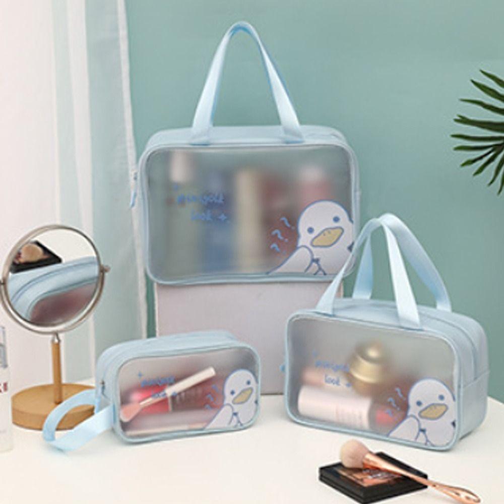 

PVC Large Capacity Makeup Bags Transparent Cosmetic Bag Cosmetic Cases Storage Toiletry Bag M жёлтый