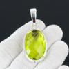 Peridot Ädelsten Handgjord 925 Sterlingsilver Smycke Hänge Statement Bohemiskt Hänge Peridot Ädelsten Hänge För Gåvor
