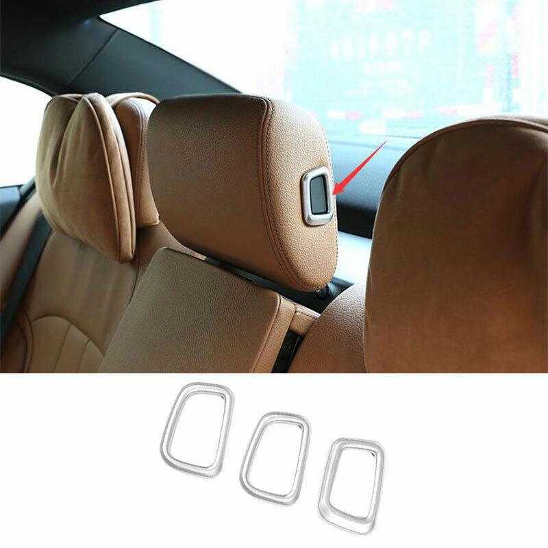 ABS Silver Seat Headrest Button Switch Ring Trim For BMW 5 Series G30 2018-