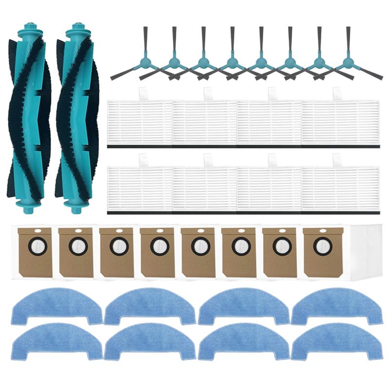 

A78E-Replacement Parts Kit- Main Side Brush HEPA Filter Mop Cloth(34PCS) For Cecotec Conga 7690 Immortal Max Vacuum Cleaner