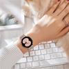 Rostfritt stålrem + fodral för Samsung Galaxy Watch 7 40mm 44mm Metal Loop Strap Bling Fodral Skärmskydd i härdat glas