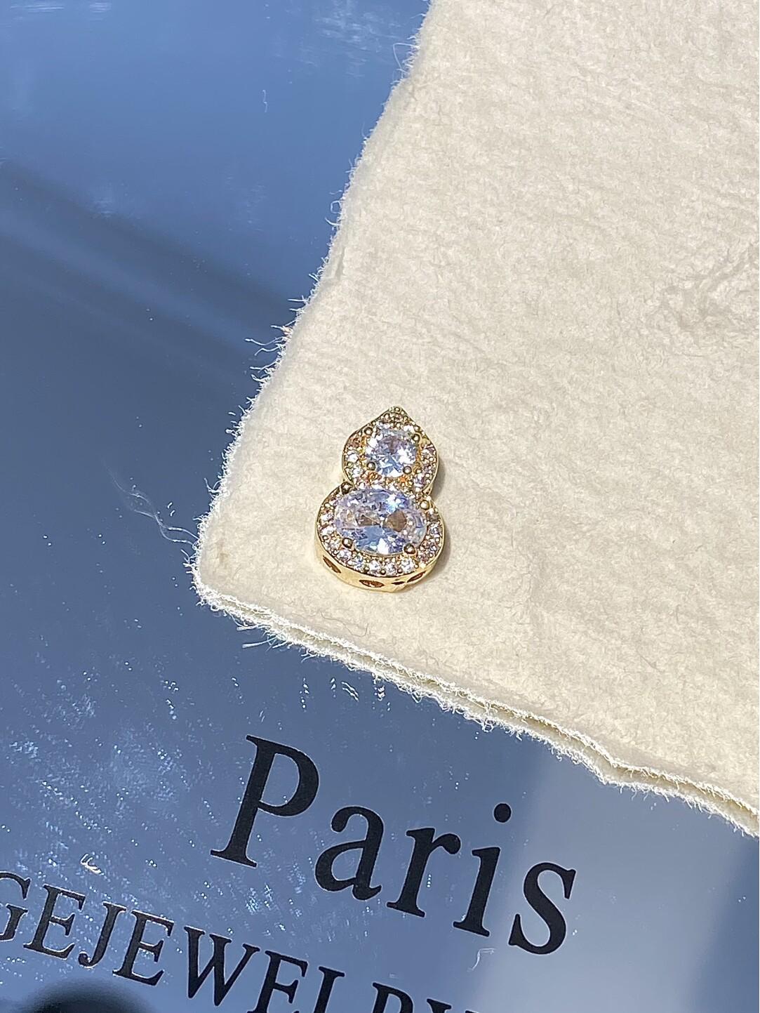 Gold-Plated Zircon Gourd Beads for DIY Jewelry and Bracelets