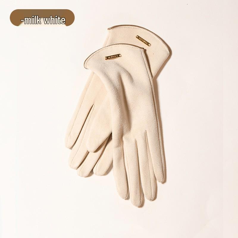 Warm Faux Suede Fingerless Winter Gloves with Flip-Top Touchscreen Feature, Windproof and Coldproof Fleece for Men and Women
