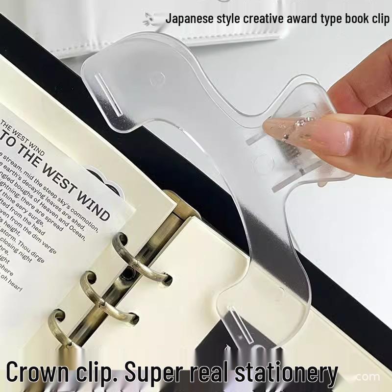 Przezroczysty Klips do Książek z Designem Wnęki - Modny Uchwyt na Notatki z TikToka dla Uczniów