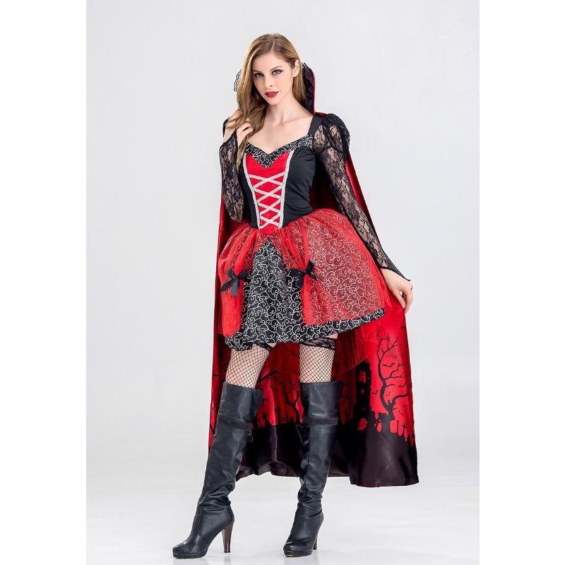 Real Shot, New Model, Sub-code Halloween Black Devil Costume Christmas Costume Witch Costume Vampire Cross-dressing Uniform Party