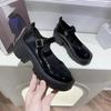 Small leather shoes women's spring new British college style bright leather high heels single shoes round head platform Mary Jane shoes women