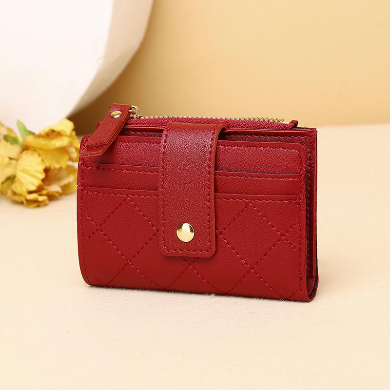 2025 Trendy Women's Short Wallet: Korean-Style Solid Color Card Holder & Coin Purse