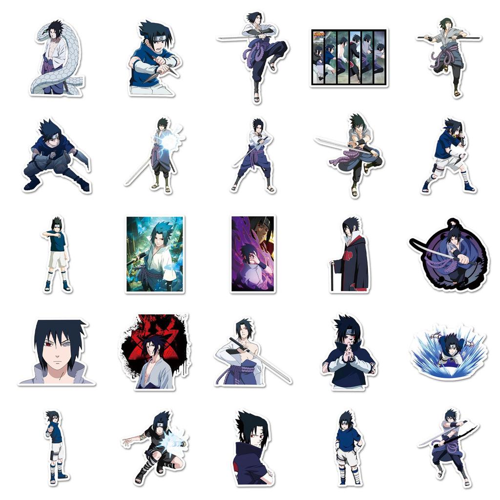 50 Sheet Sasuke Stickers Naruto Anime Decoration for Journal or Tablet