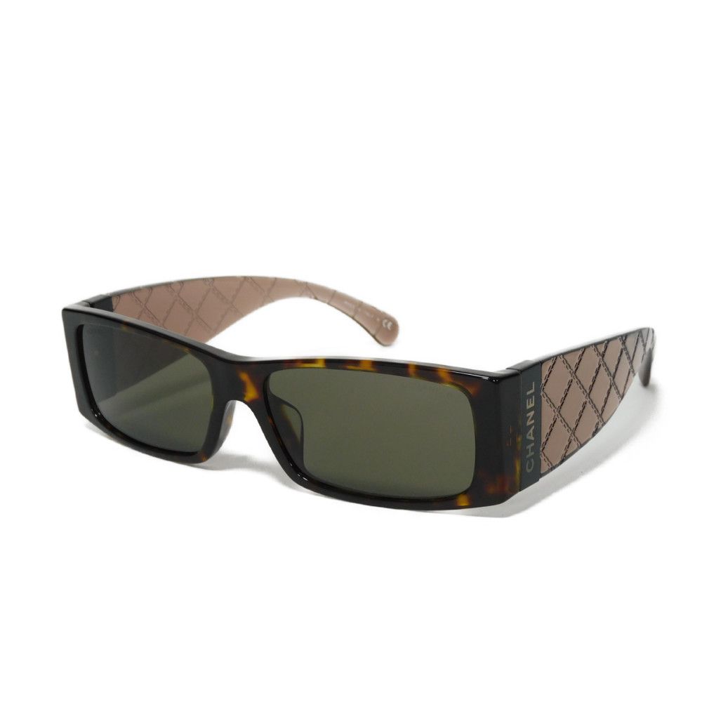 Used 10097 Rectangle Shape Eyewear 5425-A C714/3 7968 Logo Clear Black Matelasse Chain Acetate Havana Women's from