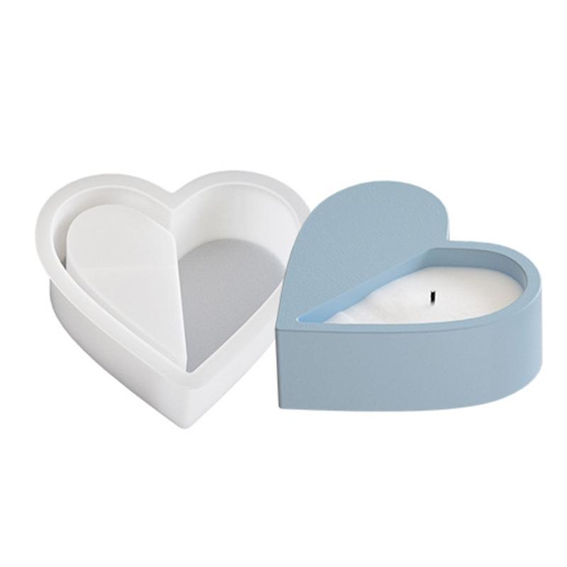 Multipurpose Heart Silicone Candle Cup Mold Epoxy Resin Crystal Flower Pots Mould Stylish Candle Holder Making Molds