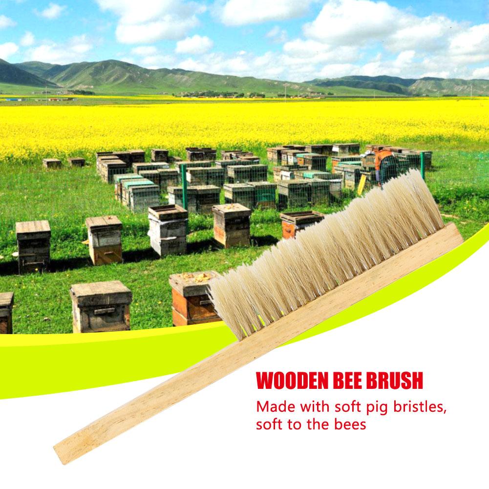 Beekeeping Brush 41cm Bee Brush with Wooden Handle To Cln the Spn Attached Bees