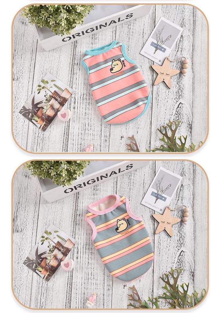 Colorful Striped Warm Vest for Pets - Autumn/Winter Style for Teddy, Pomeranian, Bichon, Cats, and Dogs