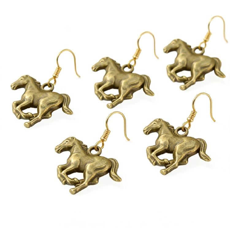 Pack of 50 Alloy Animal Horse Pendants 25x21mm Charms Designed for Jewelry Crafting DIY Projects Accessories