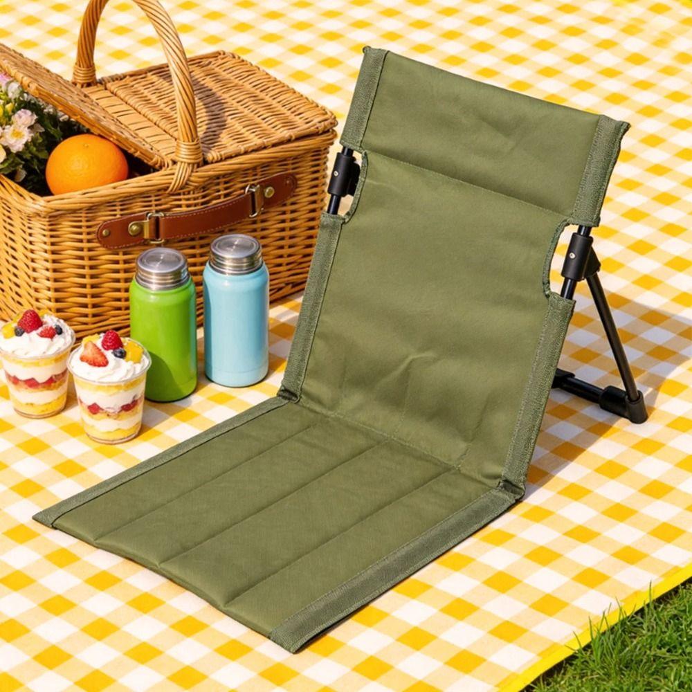 Leichter Faltbarer Campingstuhl Rückenlehnenkissen Faulenzerstuhl Camping Garten Park Picknick