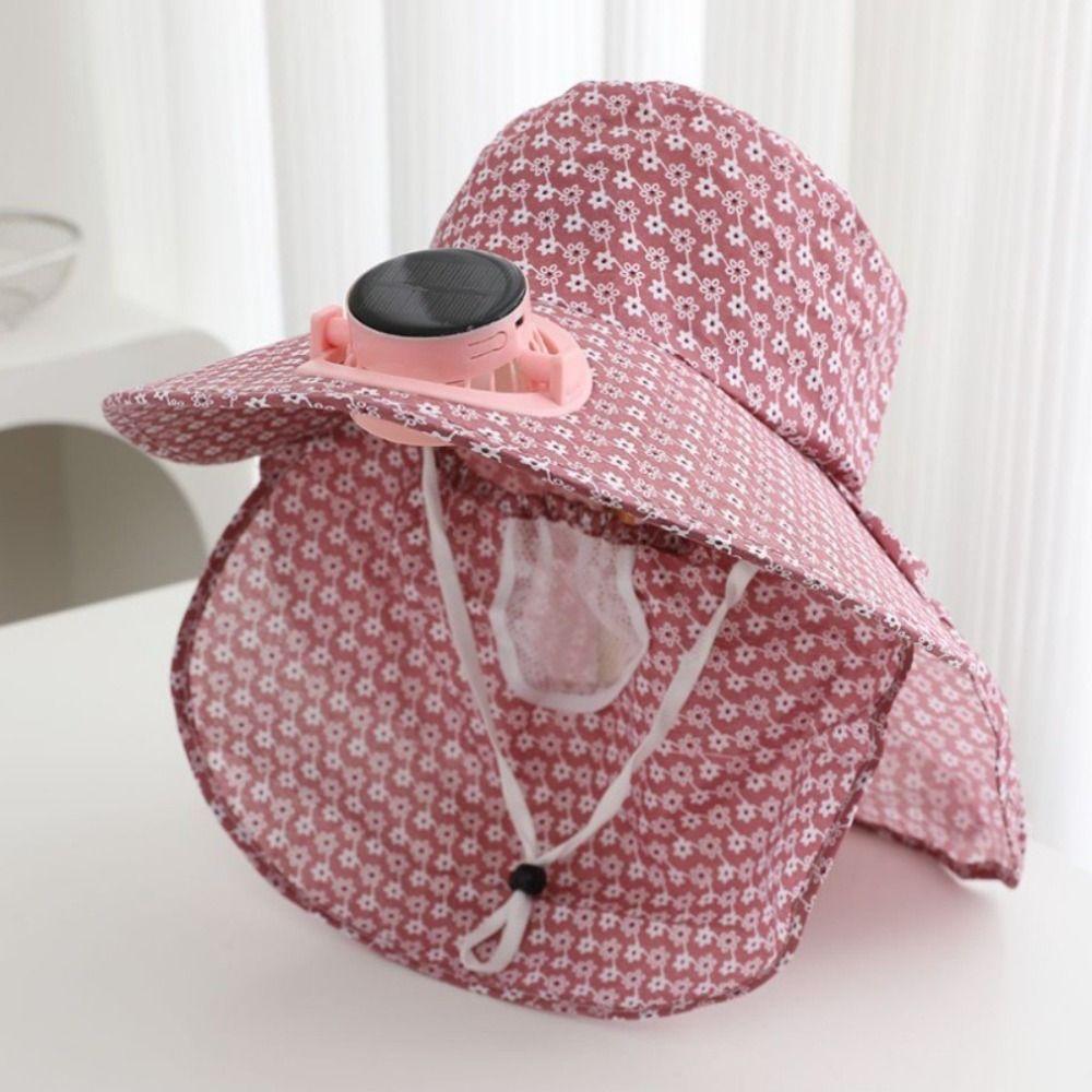 Anti-UV Solar Fan Cap USB Charging Cooling Fan Hat Women Sun Hat Sun Cap Outdoor Activities
