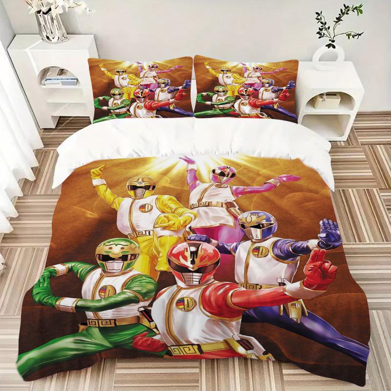 Power Rangers Teamup Print 3Pcs Bedding Setduvet Cover With 2 Bedropillowcase Home Birthday Gift