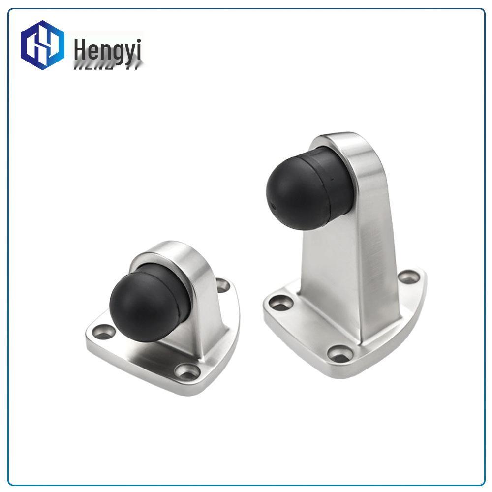 304 Stainless Steel Triangle Door Stopper with Anti-Collision Rubber for Bathroom and Room Doors