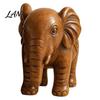 Retro Style Living Room Decoration Elephant Figurine Ornament, Resin Wood Grain Statue, Auspicious Realistic Imitation Rosewood Carving Animal