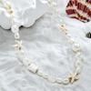 Colar de estrela-do-mar turquesa estilo praia de férias pérola de imitação irregular colar curto feminino