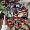 2D Plat, 1 stuk Amerika 250ste Verjaardag Muurbord Geschikt voor Patriottische Decoratie, 250 Jaar Geschiedenis Viering, Retro Plaquette voor 4 juli, Herdenking