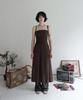 Rubati Shirred Strap Tube Top Dress_Brown