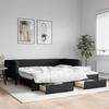 VidaXL Daybed with Trundle and Drawers Black 100x200 Cm Fabric 3196621