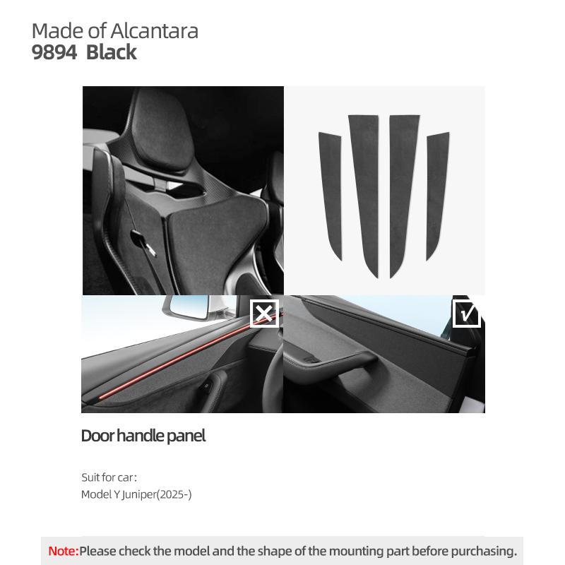 Betterhumz For Tesla Model Y Juniper 2025- Made of Alcantara Door Strip Decoration Trim Stickers Car Interior Tuning Accessories