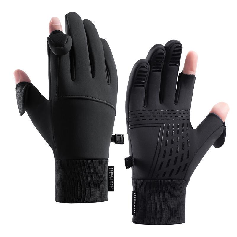 Men's Winter Cycling Gloves: Fleece Lined, Windproof, Waterproof, Touchscreen-Compatible for Outdoor Sports and Mountaineering