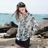 Sancai 2026 Spring Ruffle Round Neck Printed Blouse