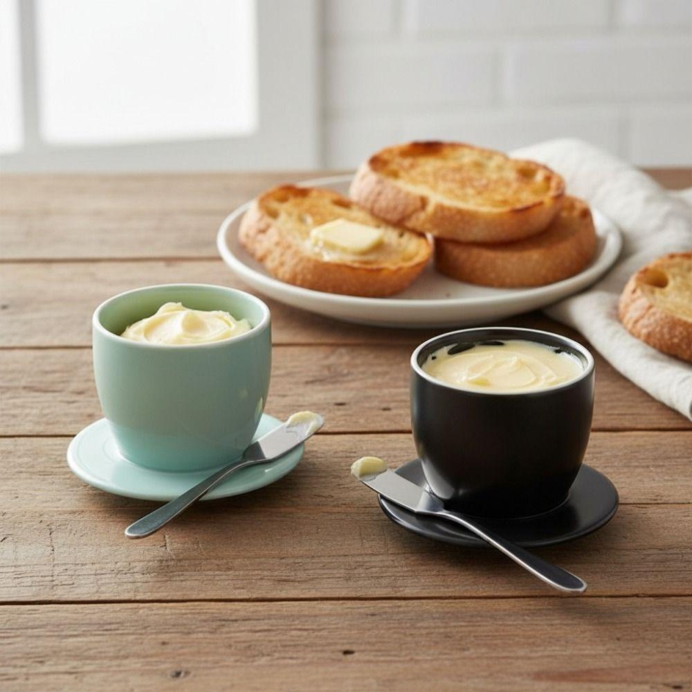 Sealed French Butter Crock Ceramic Butter Keeper Simple Butter Storage Container Cheese