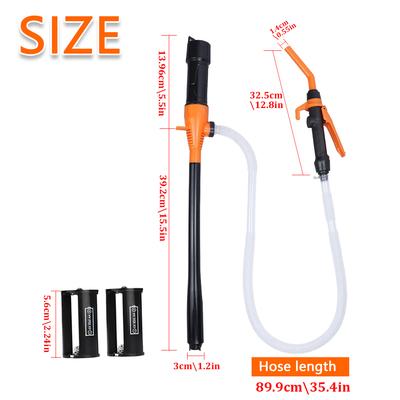 New Battery Powered Transfer Pump Motorcycle Car Gas Oil Pump With Flow Control Nozzle Liquid Tuning Fuel Pump Accessories
