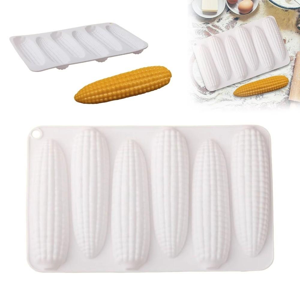 Food Grade Silicone Corn Silicone Molds 6-Cell Corn Baking Molds New Mousse Cake Mould  Home Baking