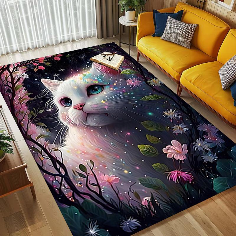 Magic Cat Living Room Nonslip Area Rug Soft Carpet For Bedroom Game Playroom Sofa Office Home Decor Doormat Christmas Gift C926444