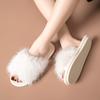 Ins Open Plush Slippers Home Less Plush Slippers Indoor European and American Plush Slippers