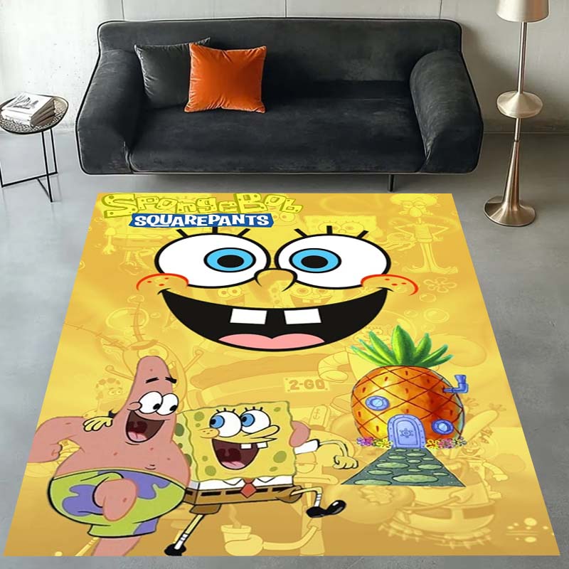 3D S-SpongeBob Patrick Star Cartoon Carpet Rug for Playroom Bedroom Living Room Sofa Home Decor,kids Area Rug Non-slip Floor Mat