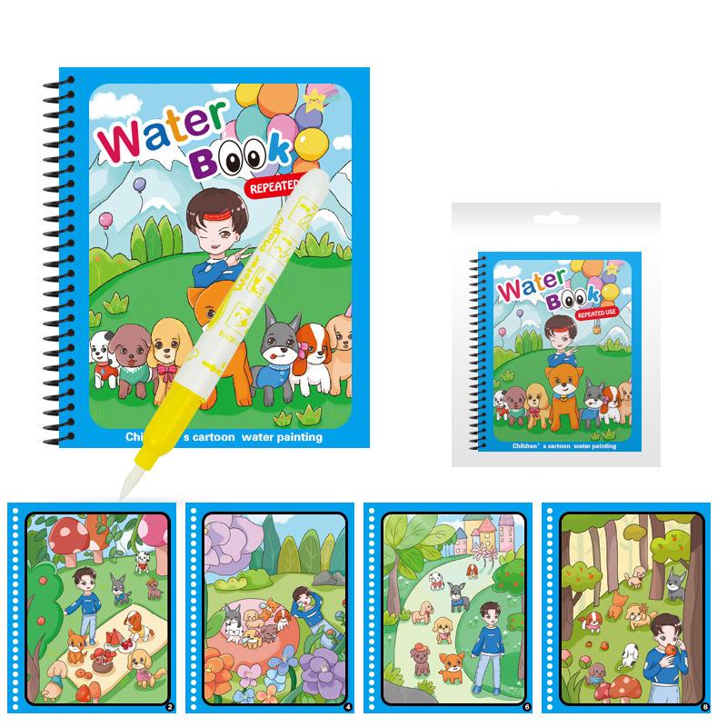 Montessori Toys Reusable Coloring Book Magic Water Drawing Book for Kids Toddler Toy Painting Book Educational Toys for Children