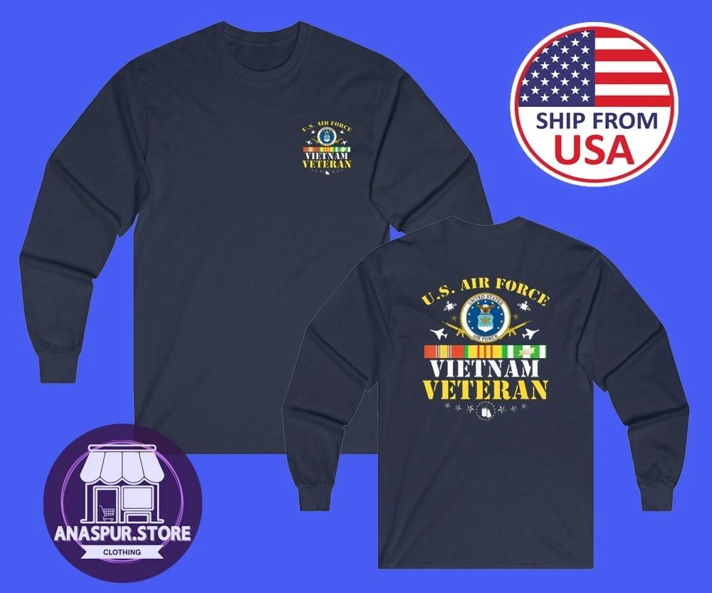 US Vietnam Veteran Air Force Army Military Men s Navy Size S-2XL XL