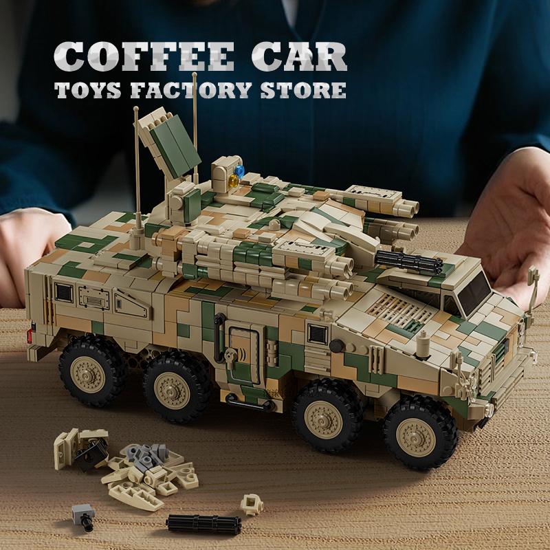 NEW Military Heavy Tank Building Bricks Army 625E Anti-aircraft Vehicle Model WW2 Armored Panzer MOC Blocks Toys Adult Kid Gifts