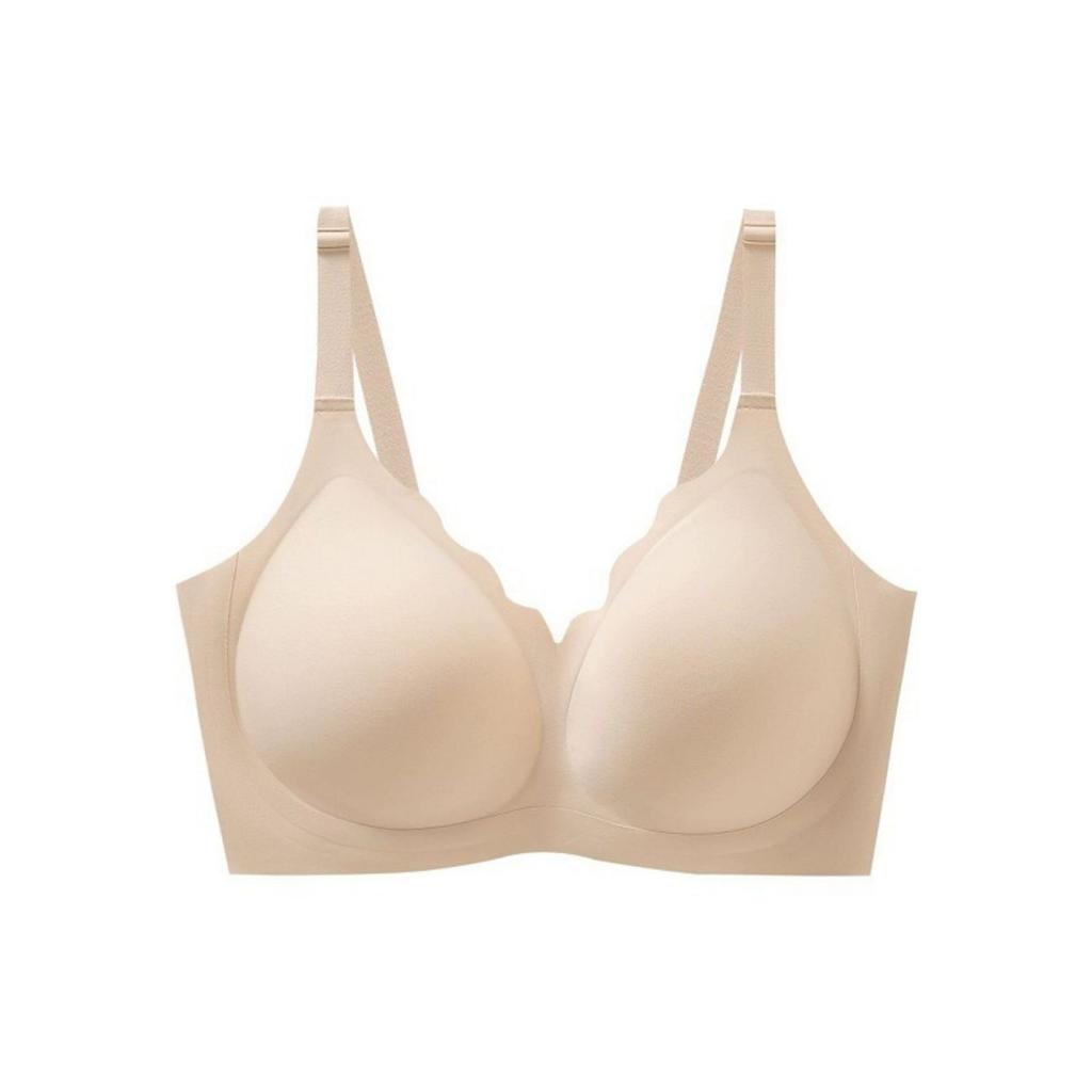Women's Comfortable Wireless Bra - Seamless Soft V-neck Full Coverage with Removable Pad, Breathable Daily Casual Underwear, Machine Washable