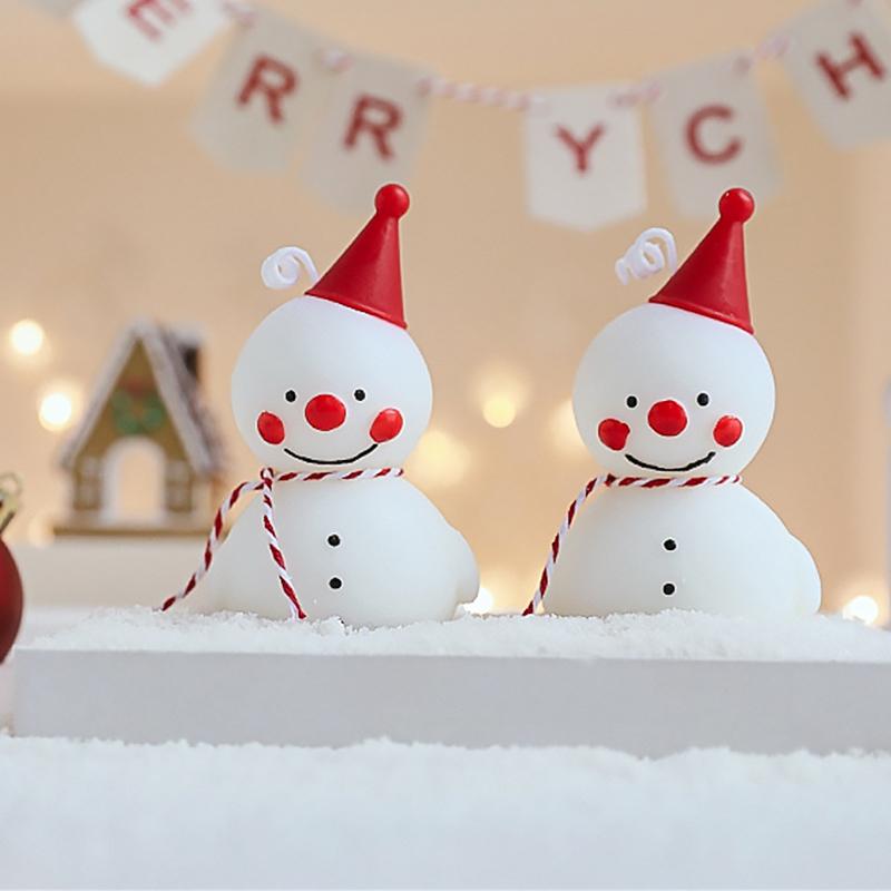 1PC Scented Candles Creative Cartoon Ornaments Photo Props Snowman Cute White Vintage Decorative Table Decoration Gifts