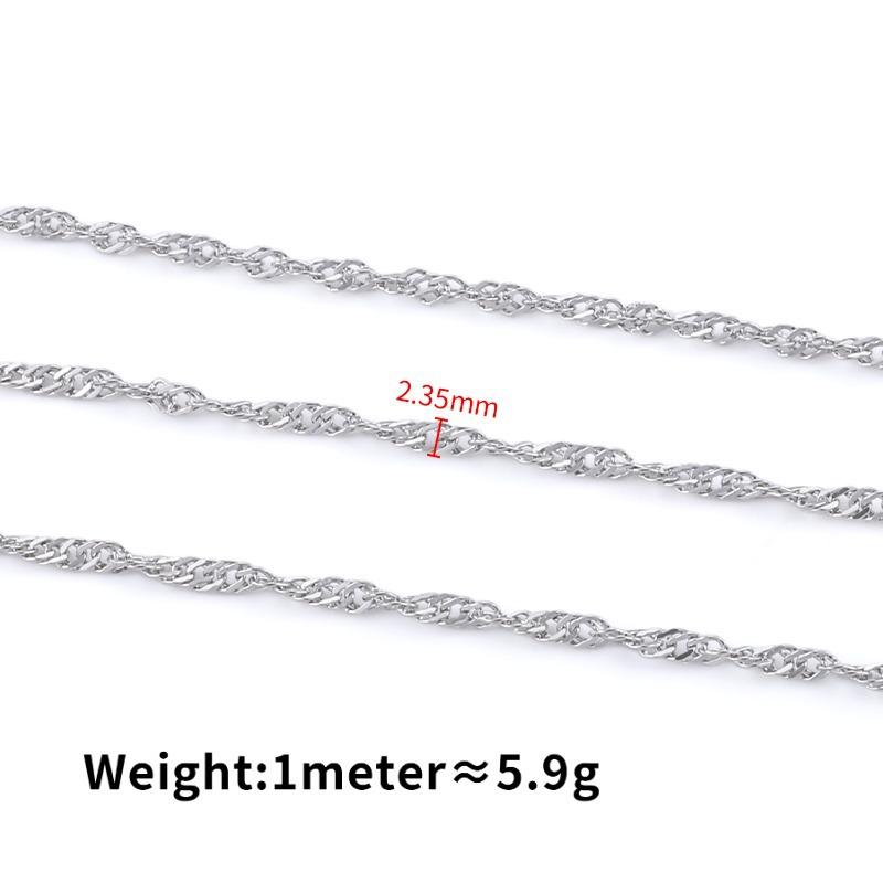 Minimalist Twist Chain 18k Gold Plated Stainless Steel Unfinished Waterproof Accessories for DIY Necklace Jewelry Making Supply