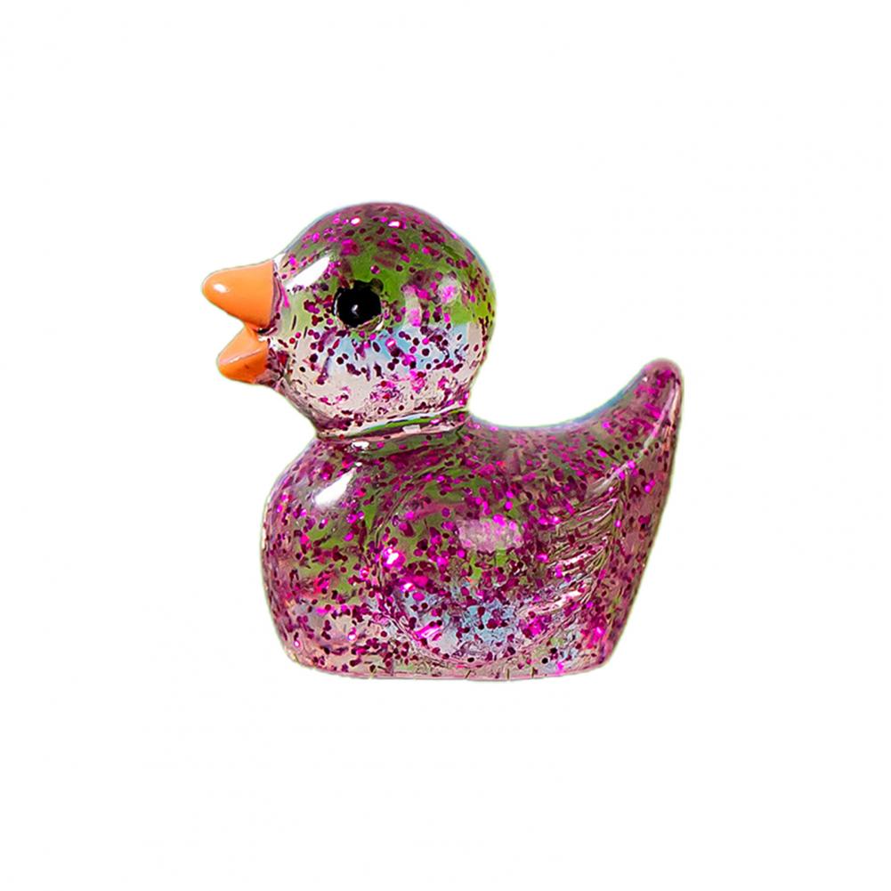 Ornamento Paperella Carino Resina Mini Glitter Trasparente Artigianato Colorato Figura Paperella Adorabile Paperella Micro Paesaggio Decorazione Decorazione Scrivania