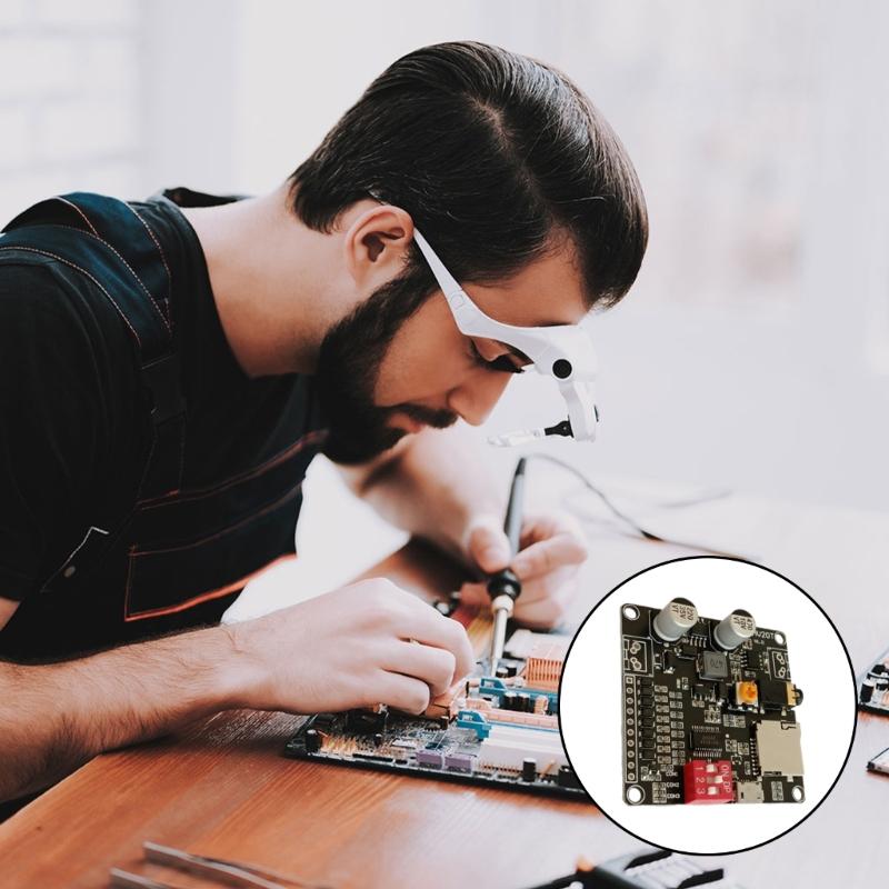 20W Voice Playback Module 6-35V Sound Board USB Downloadable Music Player 24bit Output MP3 WAV Support for Broadcast