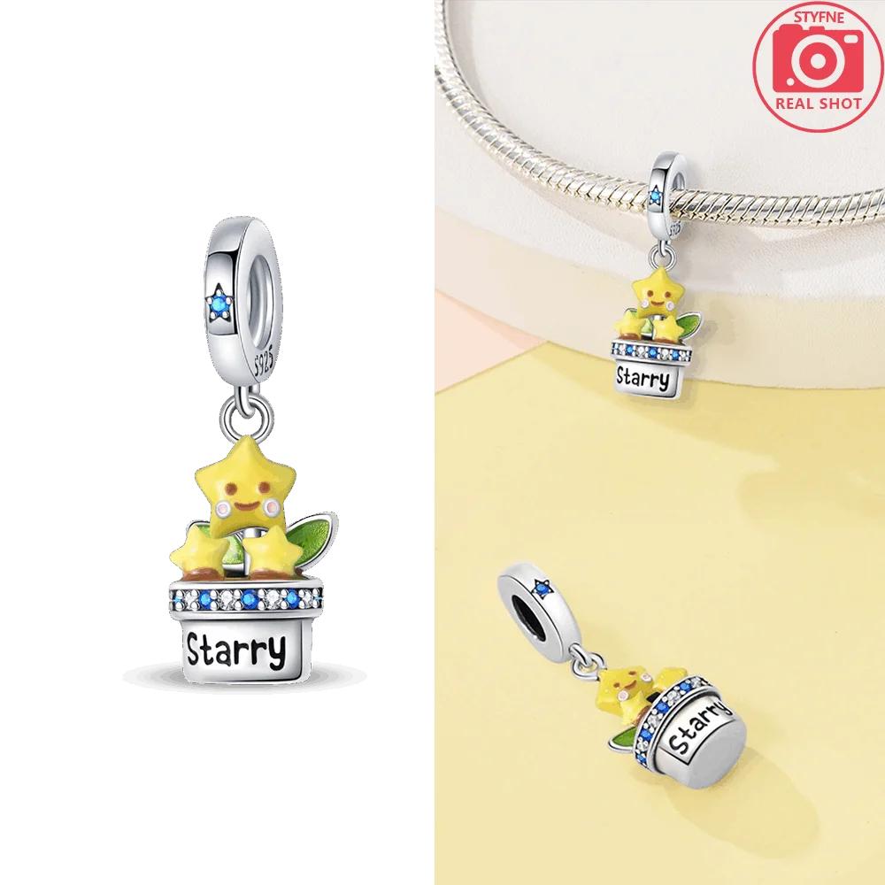 Charms New Copper Moon Bear Astronaut Colorful Luminous Series Beads Fit Pan Original Bracelets Diy Fine Jewelry