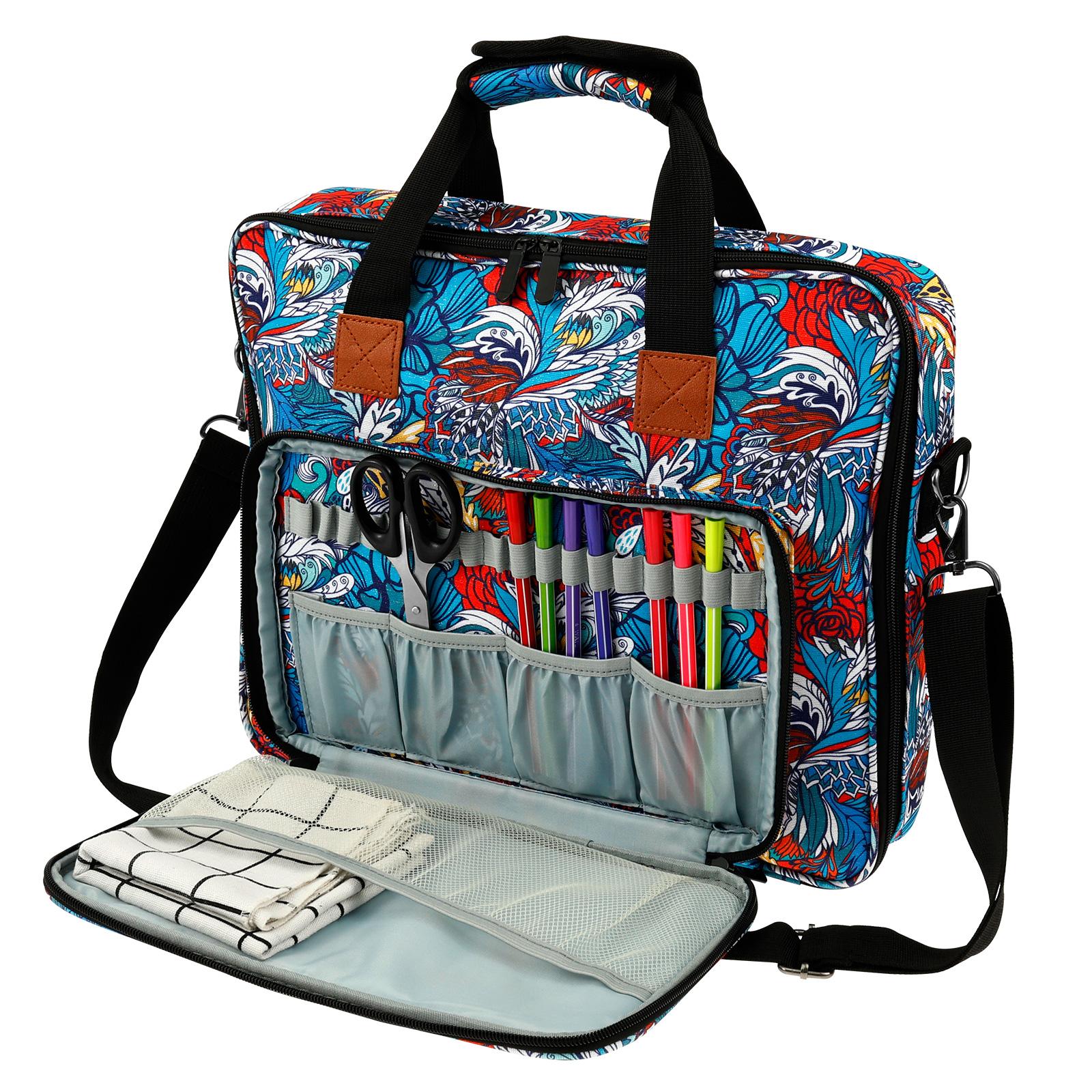 

Sewing Kit Home Sewing Storage Sewing Box Multi Pocket Oxford Cloth Embroidery Project Bag Portable Cross Stitch Organizer Bag синий