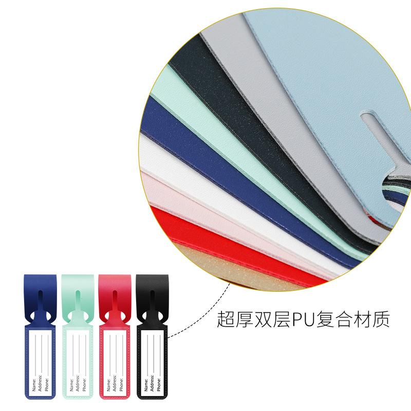 Fashion Cute Luggage Tag PU Anti Loss Travel Luggage Tag Solid Color Luggage Tags Suitcase Tag ID Name Label Travel Accessories